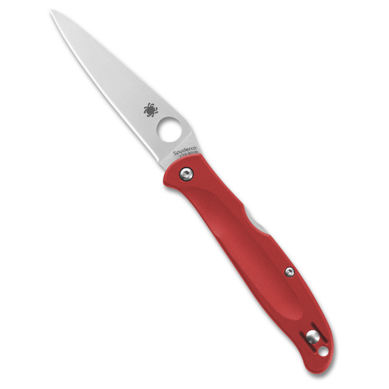 Charisma, Folding Knife, 2.98" Drop Point Blade, 6.8" Overall Length, CTSBD1N Blade Steel, Plain Edge, Satin Finish, Silver, Red FRN Handle, Back Lock C259PRD
