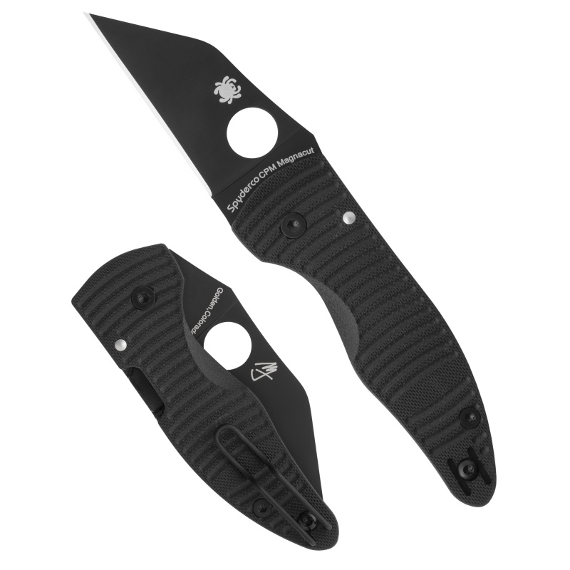 MicroJimbo Salt, Folding Knife, 2.45" Wharncliffe Blade, 6.22" Overall Length, CPM MagnaCut Blade Steel, Plain Edge, DLC Finish, Black, G-10 Handle, Compression Lock C264GMCBKP