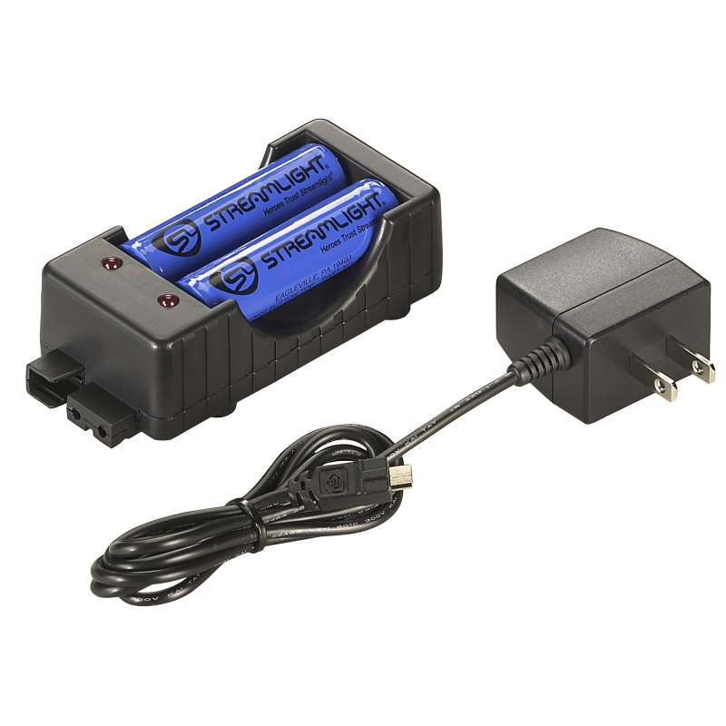 18650 Charger, Flashlight, Charging Cradle w/ 18650 Lithium ion Batteries, Black 22011