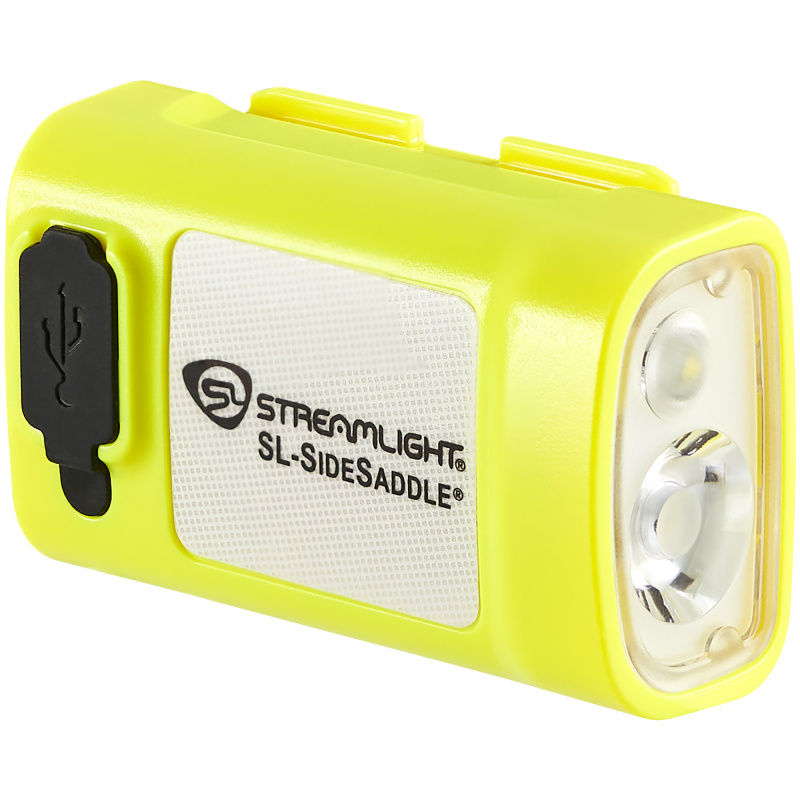 SL- SideSaddle USB, Rechargeable Hat/Helmet Light, 400 Lumens, 4,250 Candela, Yellow, Includes Hard Hat Mount Kit and USB-C Charging Cable 61631