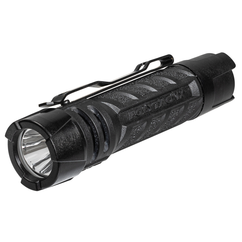 PolyTac 1X USB, Multi-Fuel Handheld Flashlight, Matte Finish, Black, 500 Lumens and 18,000 Candela, Includes (1)-SL-B9 Rechargeable Battery Pack 86001