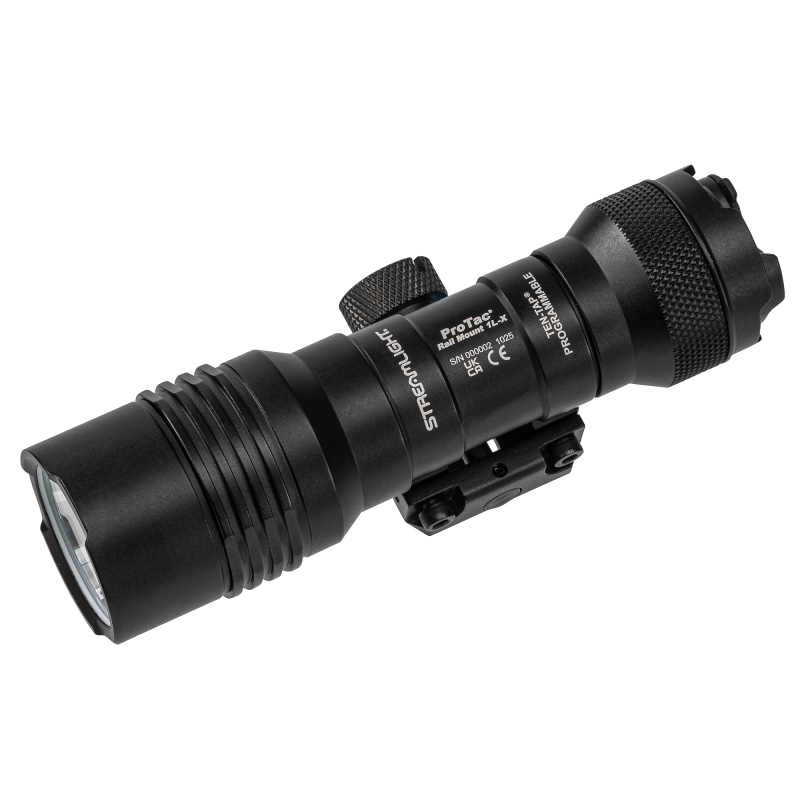 ProTac Rail Mount 1L-X PRO, Compact Multi-Fuel Weapon-Mounted Tactical Light, Fits 1913 Picatinny Rail, Anodized Finish, Black, 500 Lumens and 18,000 Candela, Includes Jack Cap, M-LOK Kit, Momentary Switch, Hardware Kit, 2.5mm Allen Wrench, and (1)-CR123