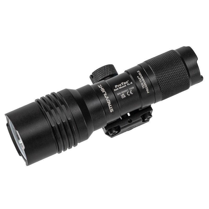 ProTac Rail Mount 1L-X USB, Compact Multi-Fuel Weapon-Mounted Tactical Light, Fits 1913 Picatinny Rail, Anodized Finish, Black, 850 Lumens and 30,000 Candela, Includes Tailcap Switch, Mounting Hradware, M-LOK Mount, (1)-SL-B9 Rechargeable Battery Pack, a