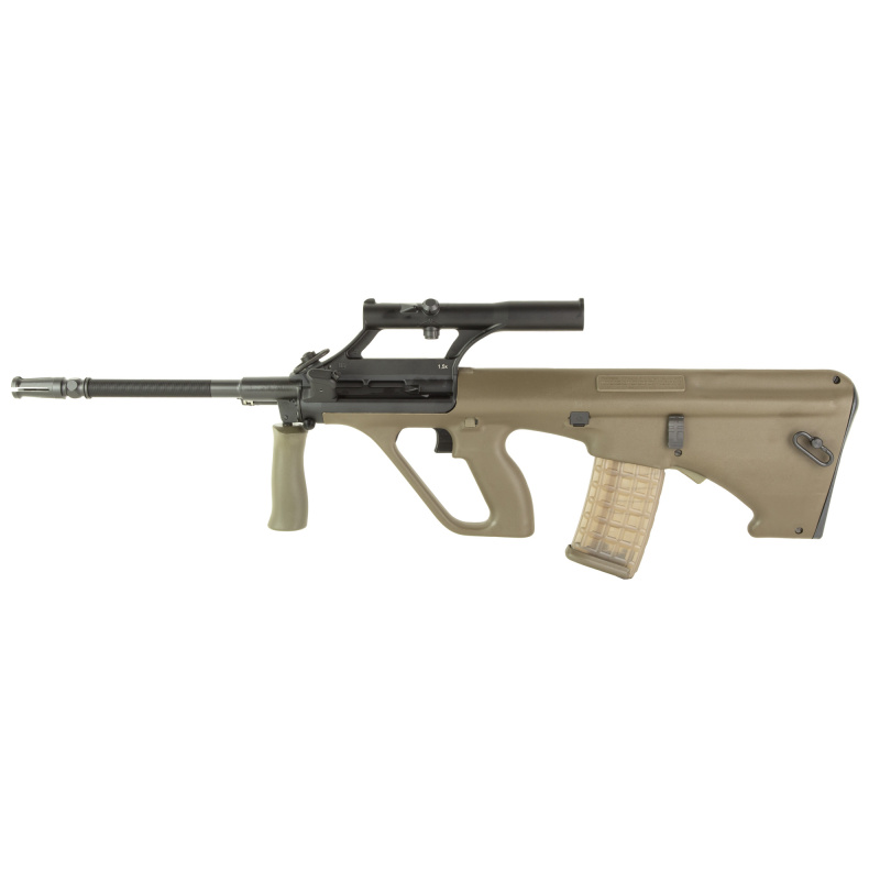 AUG STG-77, M1, 1.5X Optic, Semi-automatic, 223 Remington, 556NATO, 20" Barrel, Green, Right Hand, 30 Rounds, Synthetic Stock, Standard AUG Mag AUGM1STG77