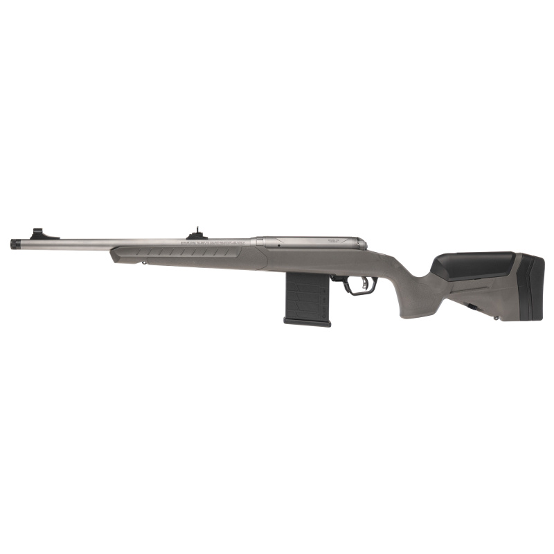 110 Ridge Hunter, Bolt Action Rifle, 400 Legend, 20" Barrel, Threaded, Matte Finish, Stainless Steel, Synthetic Flat Dark Gray Trophy Stock, Iron Sights, 10 Rounds, 1 Magazine 32503