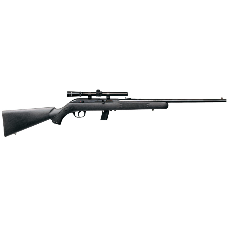 Model 64 Package .22 Long Rifle 20.25 Inch Barrel Blue Finish Black Synthetic Stock With Cut Checkering 4x15mm Scope 10 Round