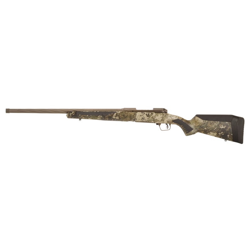 110 High Country, Bolt Action Rifle, 7MM PRC, 22" Spiral Fluted Barrel, TrueTimber Strata Camo Synthetic Stock, Matte Finish, Coyote Brown, Right Hand, 2 Rounds, Includes (1) Detachable Magazine 58007