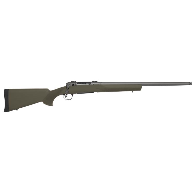 110 TRAIL HUNTER, Bolt Action Rifle, 308 Winchester, 22" Button Rifled Barrel, 5/8x24 Threaded Muzzle, 2 Piece Weaver Style Bases, Hogue Overmolded Rifle Stock in Olive Drab Green, Tungsten Cerakoted Barreled Action, 1 Detachable Magazine, 4 Rounds 58034