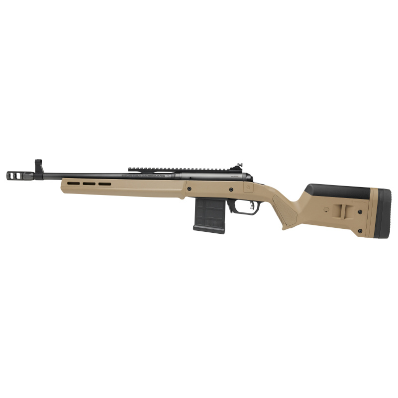 110 Magpul Scout, Bolt Action Rifle, 6.5 Creedmoor, 16.5" Barrel, Muzzle Brake, Matte Finish, Black, Flat Dark Earth Magpul Hunter Stock, Picatinny Rail with Rear Peep Sight, Adjustable Front Sight, Savage AccuTrigger, 10 Rounds, 1 AICS Magazine 58188