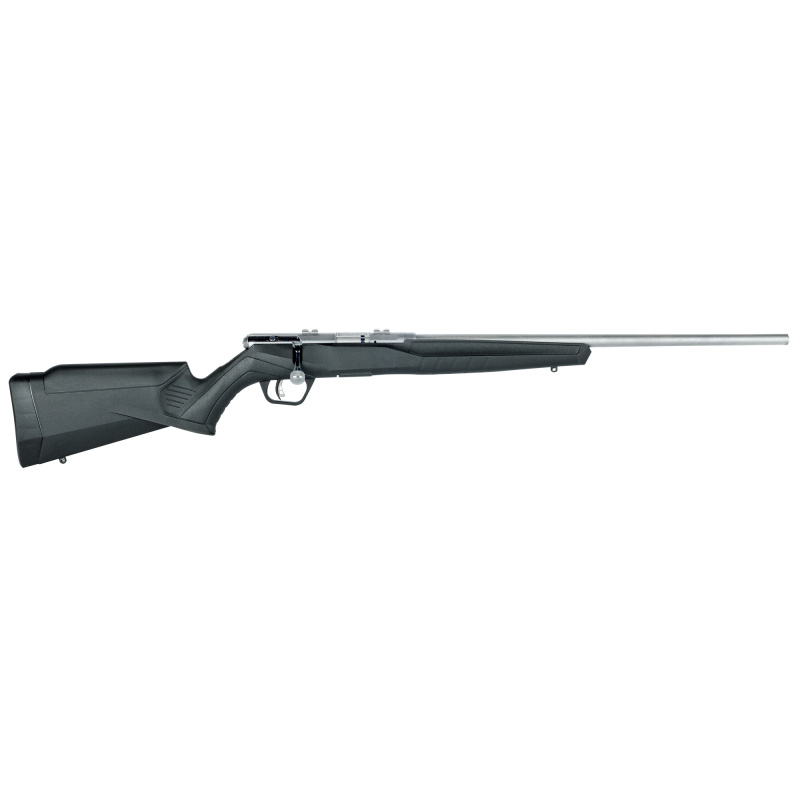 Model B17FVSS .17 HMR 21 Inch Heavy Stainless Steel Barrel Matte Black Finish No Sights AccuTrigger Black Synthetic Stock 10 Round