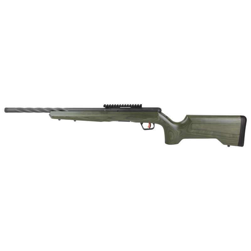 B17 Timber Tactical, Bolt Action Rifle, 17 HMR, 18" Barrel, 1/2X28 Thread Pattern, Heavy Spiral Fluted, Black, Olive Drab Green Laminate Stock, Right Hand, 10 Rounds, 1 Rotary Magazine 70851