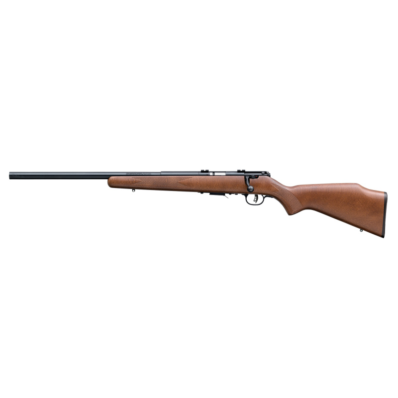 Model 93R17 GV Left Hand .17 HMR 21 Inch Barrel Satin Blue Finish Walnut Stained Wood Stock AccuTrigger 5 Round