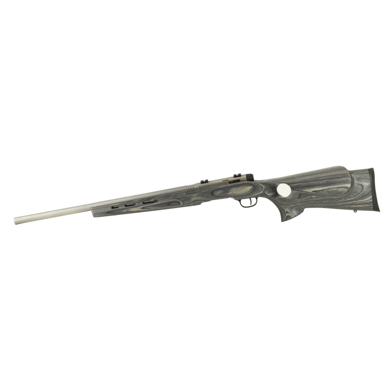 B.MAG Rimfire Bolt Action .17 Winchester Super Magnum 22 Inch Heavy Barrel Stainless Steel Gray Laminate Thumbhole Stock 8 Round Rotary Magazine