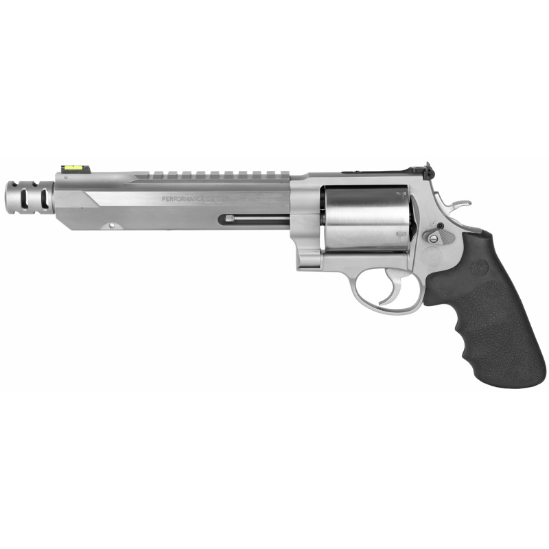 Model 460XVR .460 S&W Magnum 7.5 Inch Stainless Steel Barrel Hi-Viz Fiber Optic Sights Unfluted Cylinder Integral Scope Base Black Synthetic Grip 5 Round