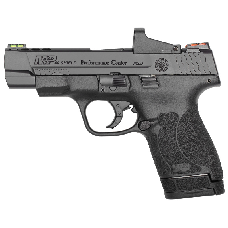 Shield M2.0 Performance Center Ported, Semi-automatic, Striker Fired, Compact, Performance Center Tuned Action, Optic Ready Slide, 4MOA Red Dot Sight Included, 40 S&W, 4" Ported Barrel, Polymer Frame, Black Armornite Finish, 6 & 7Rd, 2 Magazines, Cleanin