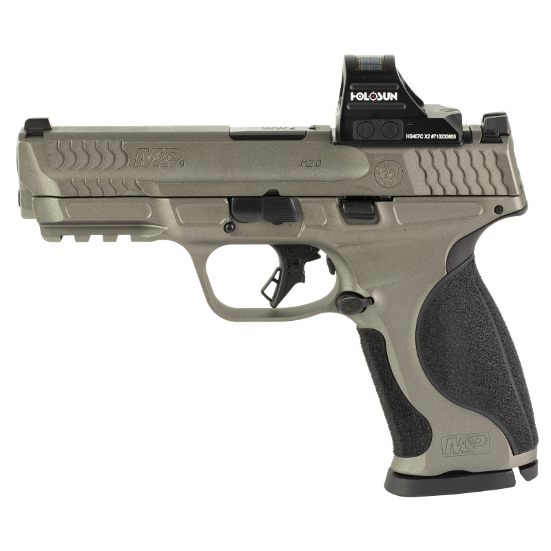 M&P9 M2.0 Metal, Striker Fired, Semi-automatic, Metal Frame Pistol, Full Size, 9MM, 4.25" Barrel, Cerakote Finish, Tungsten Gray, Three Dot Sights, 17 Rounds, 2 Magazines, Includes Holosun HS407C X2 Red Dot Optic 13971