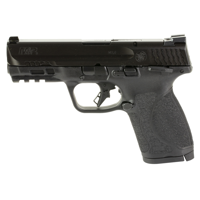 M&P9 M2.0 Compact, Semi-automatic Striker Fired Pistol, 9MM, 4" Stainless Steel Barrel, Black Armornite Finish, Interchangeable Palmswell Grip Inserts, White Dot Sights, Manual Thumb Safety, 10 Rounds, 2 Magazines, Loaded Chamber Indicator, 10LB Trigger,
