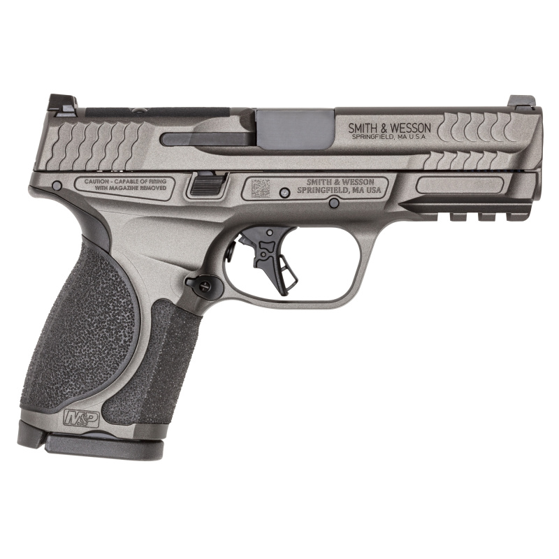 M&P M2.0 Metal, Semi-automatic, Striker Fired, Aluminum Frame Pistol, Compact, 9MM, 4" Barrel, Optic Ready, Tungsten Gray Cerakote Finish, Gray, 15 Rounds, 2 Magazines 14101
