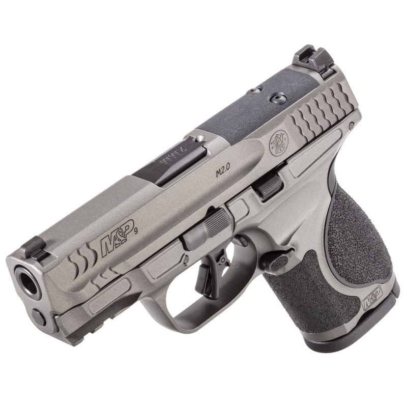 M&P M2.0 Metal, Semi-automatic, Striker Fired, Aluminum Frame Pistol, Compact, 9MM, 3.6" Barrel, Optics Ready, Tungsten Gray Cerakote Finish, Gray, 15 Rounds, 2 Magazines 14102