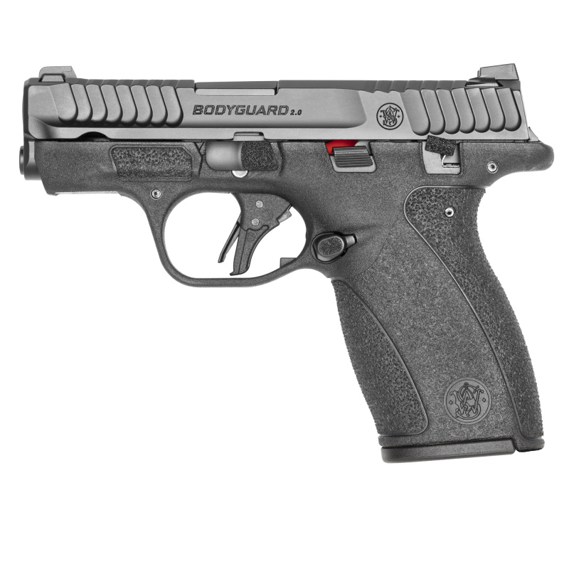 Bodyguard 2.0, Striker Fired, Polymer Frame Pistol, Micro-Compact, 380 ACP, 2.75" Barrel, Armornite Finish, Black, Bright Dot Front Sight with Tritium Insert, U-Notch Rear Sight, Flat Face Trigger, Manual Thumb Safety, 2 Magazines, 10 Rounds 14192