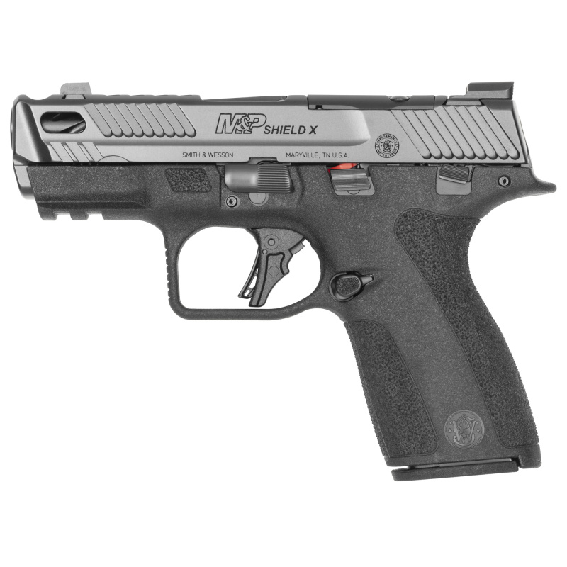 Shield X Performance Center Carry Comp Thumb Safety | 9MM, 3.6" Ported Barrel, Armornite Finish, Black, Optics Ready, Front Night Sight, 2 Magazines, (1)-13 Round & (1)-15 Round 14270 Semi-automatic, Striker Fired, Compact