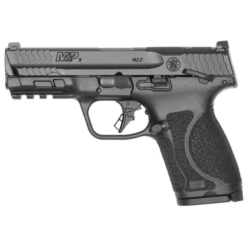 M&P M2.0, Striker Fired, Semi-automatic, Polymer Frame Pistol, Compact, 4" Barrel, Armornite Finish, Black, 3 Dot Sights, Optics Ready with S&W C.O.R.E. System, 10 Rounds, 2 Magazines, Loaded Chamber Indicator, California Compliant 14277
