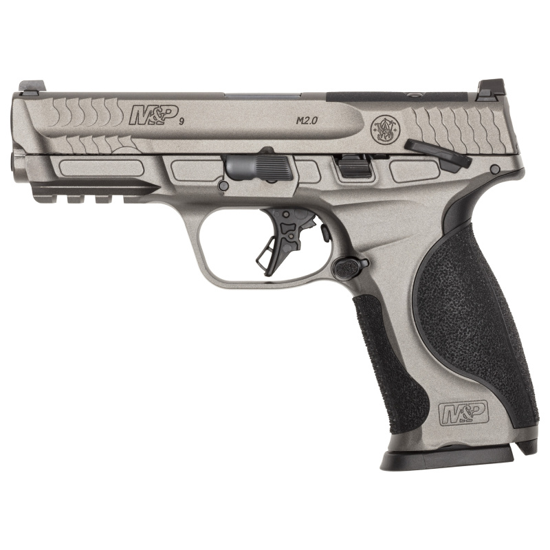 M&P M2.0 Metal, Striker Fired, Semi-automatic, Metal Frame Pistol, Full Size, 9MM, 4.25" Barrel, Cerakote Finish, Tungsten Gray, 3 Dot Sights, Optics Ready with S&W C.O.R.E. System, 10 Rounds, 2 Magazines, Loaded Chamber Indicator, California Compliant 1