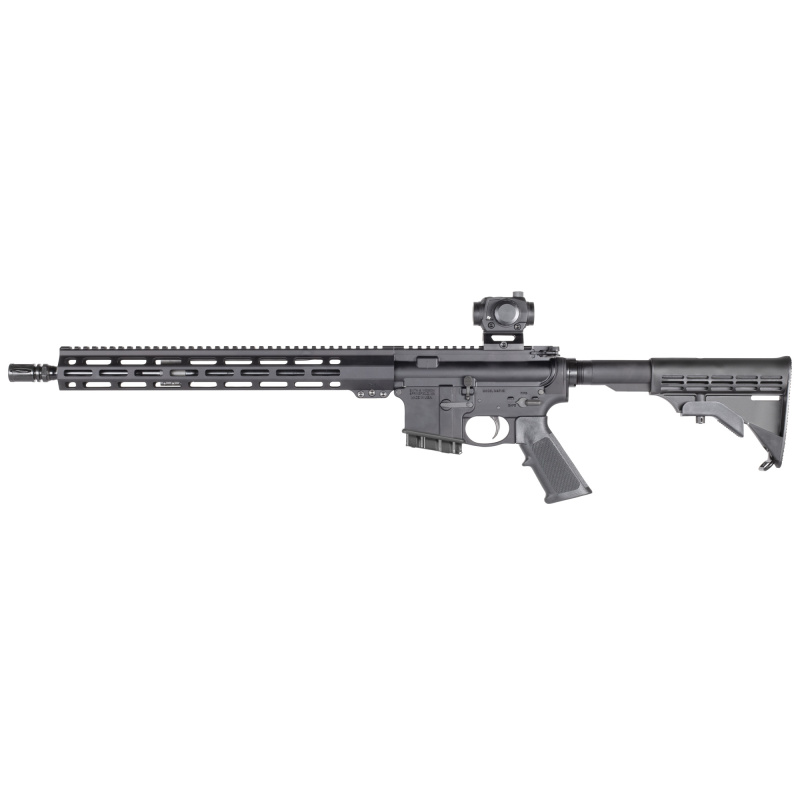 M&P 15, Sport III, Semi-automatic, AR, 223 Remington/556NATO, 16" Barrel, Anodized Finish, Black, Polymer Furniture, Includes Crimson Trace Compact Red Dot Sight, Free Float M-LOK Handguard, 6 Position Collapsible Stock, 10 Rounds, 1 Magazine 14406