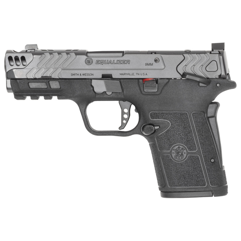 Performance Center Equalizer Carry Comp, Semi-automatic, Striker Fired, Micro-Compact, Polymer Frame Pistol, 9MM, 3.675" Ported Barrel, Armornite Finish, Black, Textured Polymer Grips, Blacked-out U-Notch Rear Sight, Ameriglo Trooper Tritium Front Night