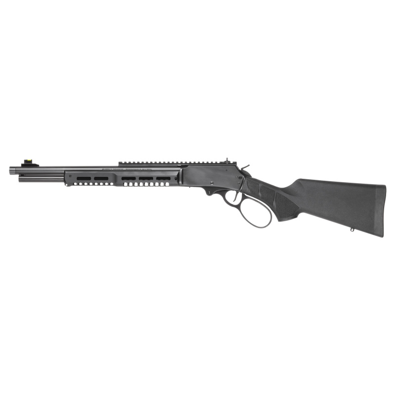 1854 Stealth Hunter, Lever Action Rifle, 45-70 Government, 16.5" Threaded Barrel, 11/16X24 Thread Pitch, Armornite Finish, Black, Black Synthetic Stock, M-LOK Handguard, XS Ghost Ring Sight, HIVIZ H3 Front Sight, Cross Bolt Safety, 5 Rounds 14453