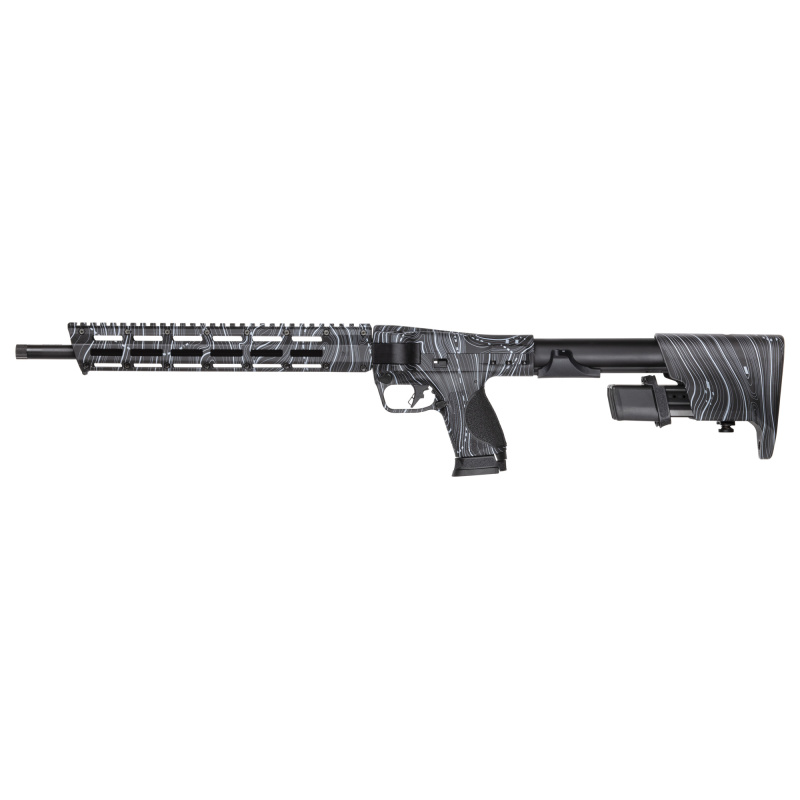 M&P FPC, Semi-automatic Folding Carbine, 9MM, 16.25" Threaded Barrel, 1/2X28 Thread Pitch, M-LOK Handguard, Topo Camo Finish, Black, M&P M2.0 Compact-Size Grip, Fixed Stock, (2)-23 Round and (1)-17 Round Magazines 14578