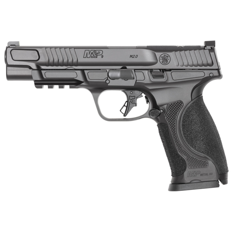 M&P M2.0 Metal Heavy Duty, Semi-automatic, Striker Fired, Full Size, 9MM, 5" Barrel, Armornite Finish, Black, Front Night Sight, Black Rear Sight, Optics Ready, 17 Rounds, 2 Magazines 14670