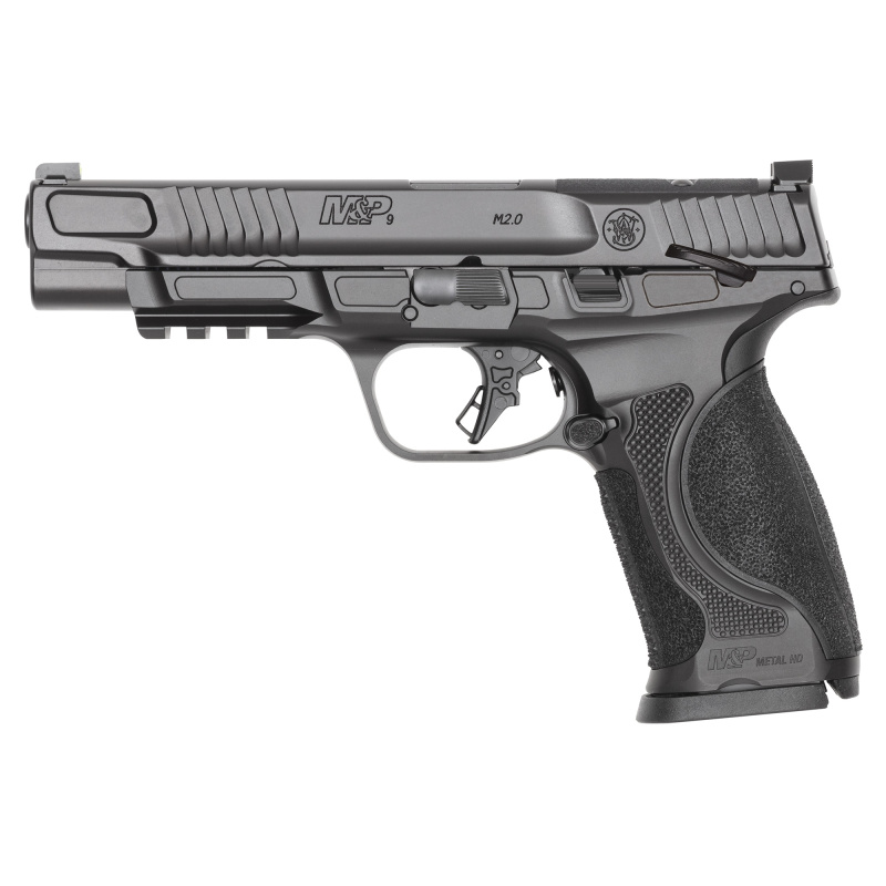 M&P M2.0 Metal Heavy Duty, Semi-automatic, Striker Fired, Full Size, 9MM, 5" Barrel, Armornite Finish, Black, Front Night Sight, Black Rear Sight, Thumb Safety, Optics Ready, 10 Rounds, 2 Magazines 14673