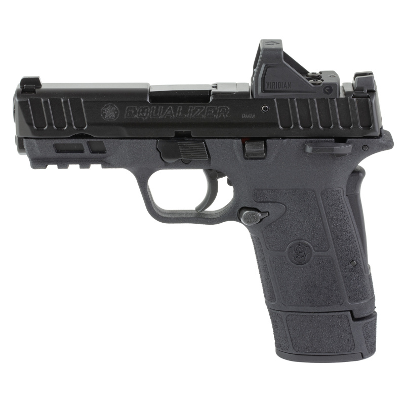 Equalizer, Semi-automatic Pistol, Single Action Only Internal Hammer, Micro Compact, 9MM, 3.675" Barrel, Armornite Finish, Black, Optics Ready, Thumb Safety, 3 Dot Sights, 3 Magazines, (1)-10 Round, (1)-13 Round, and (1)-15 Round Magazine, Includes Magaz