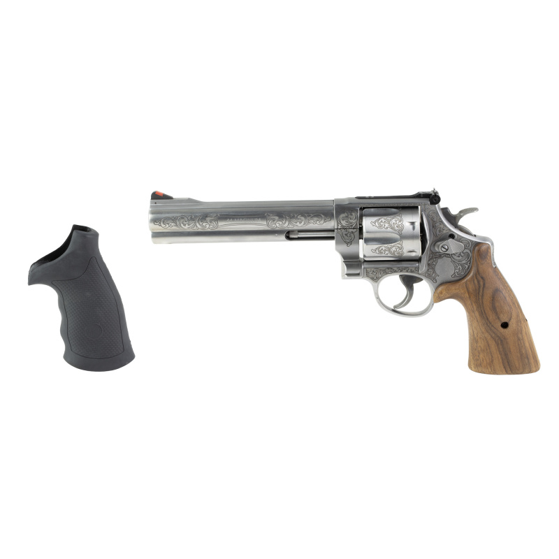629, Double/Single Action, Metal Frame Revolver, Large Frame, N-Frame, 44 Magnum/44 Special, 6.5" Barrel, Engraved Stainless Steel Finish, High-Grade Walnut Grips, Adjustable Rear Sight, 6 Rounds 14784