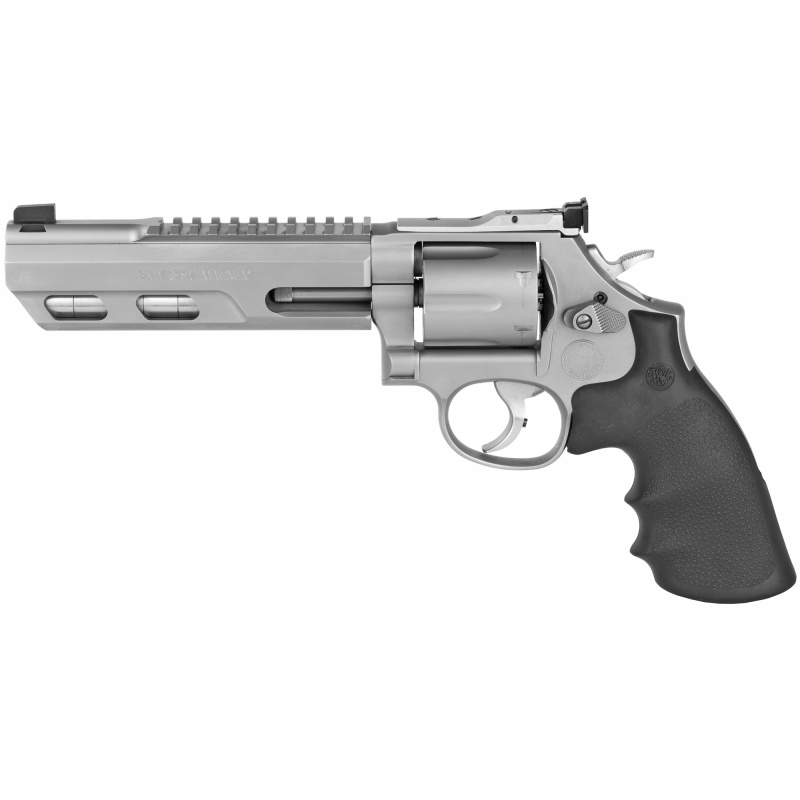 Model 686 Competitor .357 Magnum/.38 Special+P 6 Inch Weighted Stainless Steel Barrel Glassbead Finish Adjustable Sights Hogue Grip 6 Round