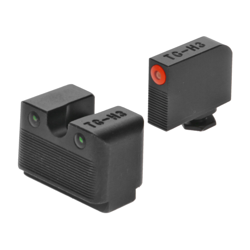 Tritium Pro Brite Site Day / Night Sight Set For Glock M.O.S., Front Sight Color Green W/ Orange Focus Lock Ring, Rear Sight Green, Glows In The Dark No Batteries Or Light Exposure Required TG231G2MC