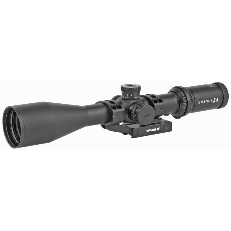 EMINUS Rifle Scope, 6-24X50, Muti-Coated Lenses, Illuminated TacPlex Reticle, Side Focus Dial, Matte Black, 30mm, 1 Piece Base, 3" Sunshade, and CR2032 Battery Included TG8562TLR
