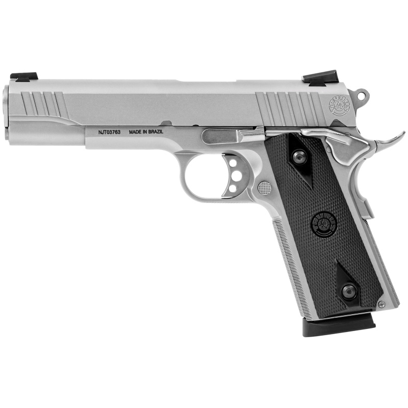 Model 1911 .45 ACP 5 Inch Barrel Stainless Steel Finish Novak Sights 8 Round