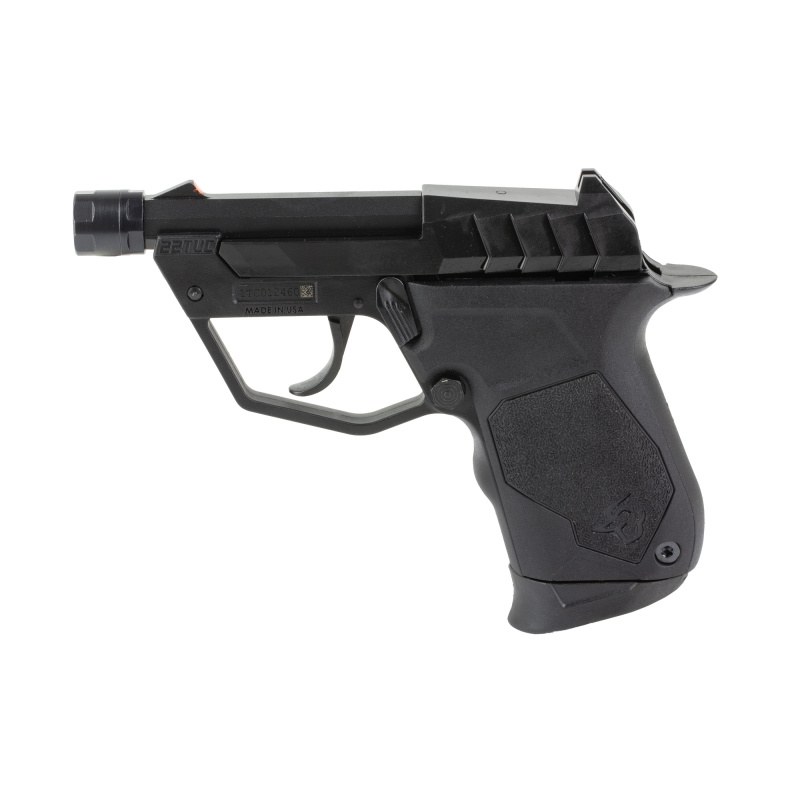 TUC22, Semi-automatic, Polymer Frame Pistol, Micro-Compact, 22LR, 3.1" Threaded Barrel, 1/2X28 Thread Pitch, Matte Finish, Black, Polymer Grip, Fixed Sights, 9 Rounds, 1 Magazine I1-22TUC131-TH