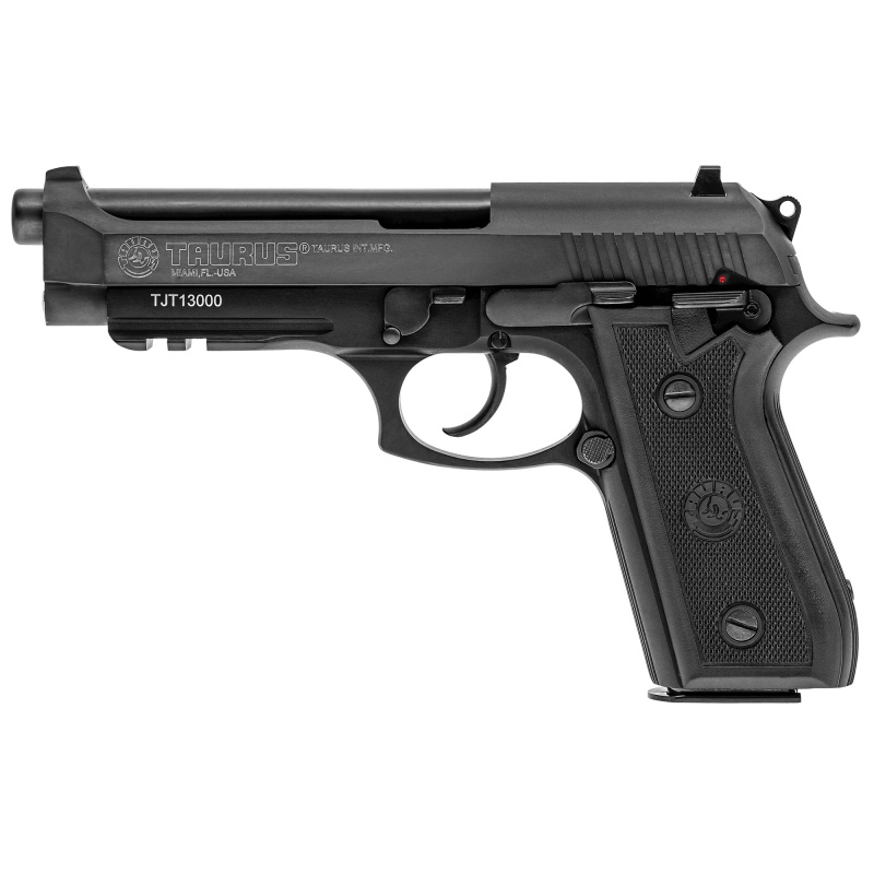 Model PT-92 9mm 5 Inch Barrel Blue Finish Rubber Grip Panels Fixed Sights Accessory Rail 17 Round