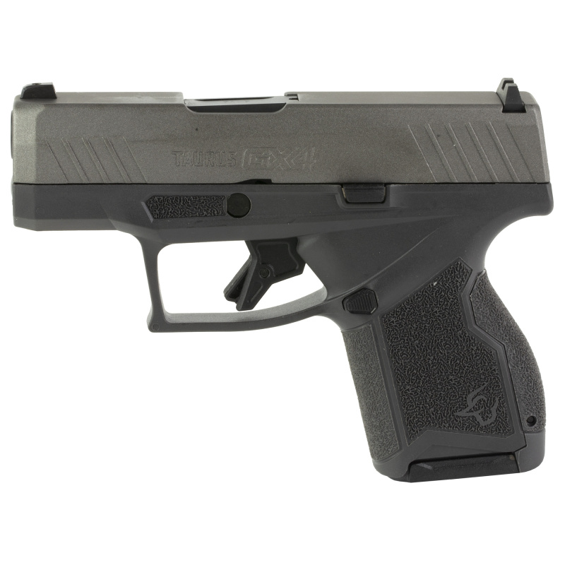 GX4, Semi-automatic, Striker Fired, Compact, Polymer Frame Pistol, 9MM, 3" Barrel, Gray Frame, Tungsten Slide, Fixed Steel Front Sight, Drift-Adjustable Steel Rear Sight w/ Serrated Ramp, Two Backstrap Options, 2-11 Round Magazines 1-GX4M93CG