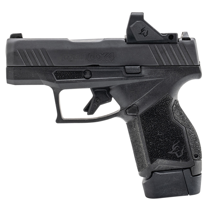 GX4 TORO, Striker Fired, Semi-automatic, Polymer Frame Pistol, Micro-Compact, 9MM, 3" Barrel, Black Slide, Drift Adjustable Rear Sight, Fixed White Dot Front Sight, Equipped with Viridian RFX-11 3 MOA Green Dot Optic, Thumb Safety, (1)-13 Round and (1)-1