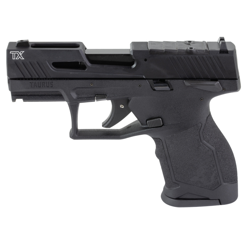 TX22 Compact, Semi-automatic, Striker Fired, Polymer Frame Pistol, Compact, 22 LR, 3.5" Barrel, 1/2X28 Thread Pitch, Anodized Finish, Black, Adjustable Rear Sights, White Dot Front Sight, Manual Safety, 10 Rounds, 5 Magazines, Taurus Performance Trigger