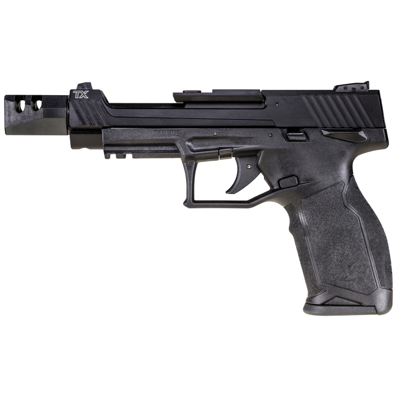 TX22, T.O.R.O. (Taurus Optic Ready Option), Striker Fired, Semi-automatic, Full Size, Polymer Frame Pistol, 22 LR, 5.4" Bull Barrel, Matte Finish, Black, Fixed Front Sight with Drift Rear Adjustable Rear Sight, Manual Safety, 16 Rounds, 3 Magazines, Tand
