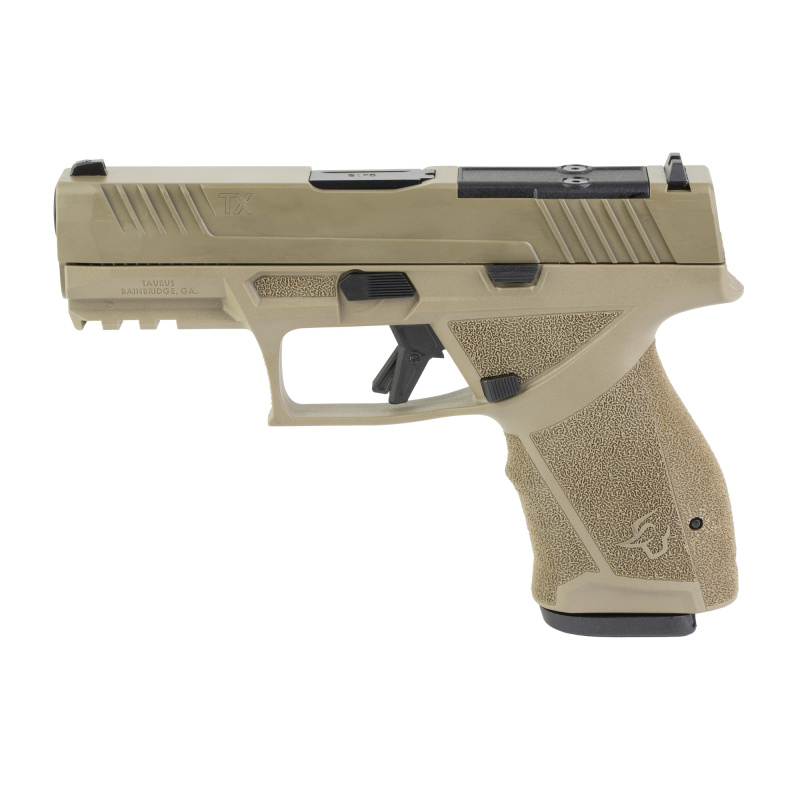 TX9, Striker Fired, Single Action Only, Semi-automatic, Compact, 9MM, 4" Barrel, Nitride Finish, Flat Dark Earth, Drift Adjustable Rear Sight with Removable Front Sight, Optics Ready T.O.R.O. Slide, 15 Rounds, 2 Magazines 1-TX9C441-MF
