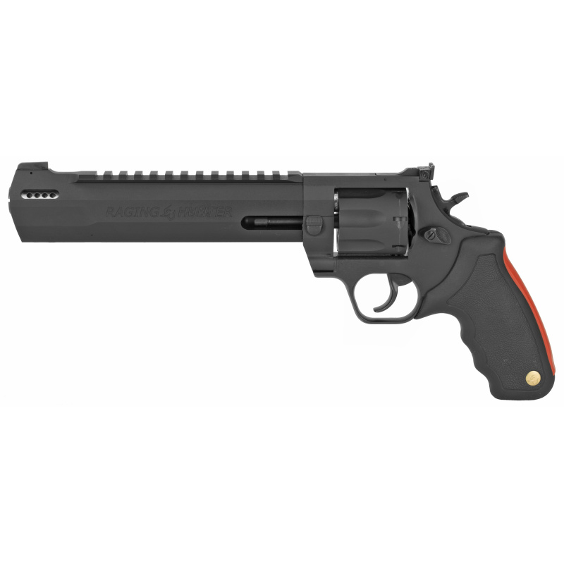 Raging Hunter, Revolver, Large Frame, 357 Magnum/38 Special, 8.375" Exact Barrel Length, Steel Frame, Black Finish, Rubber Grips, Adjustable Sights, 7Rd 2-357081RH