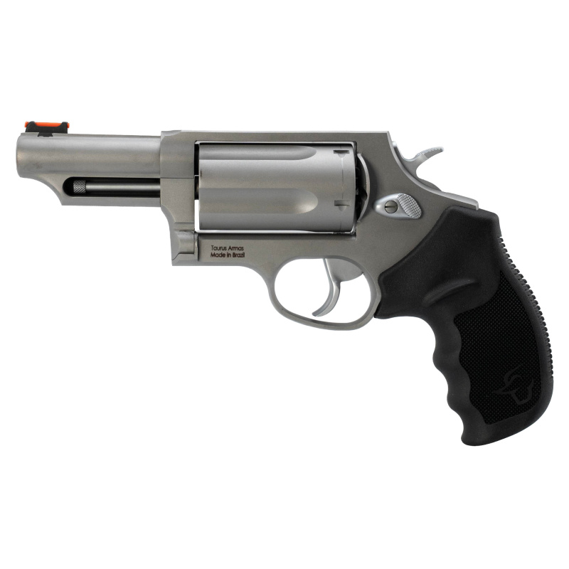 Judge, Revolver, Double/Single Action, 45 Colt/.410 Bore, 3" Barrel, Engraved Stainless Steel Finish, Silver, Rubber Grips, Fiber Optic Front Sight, 5 Rounds 2-441039T-SNK
