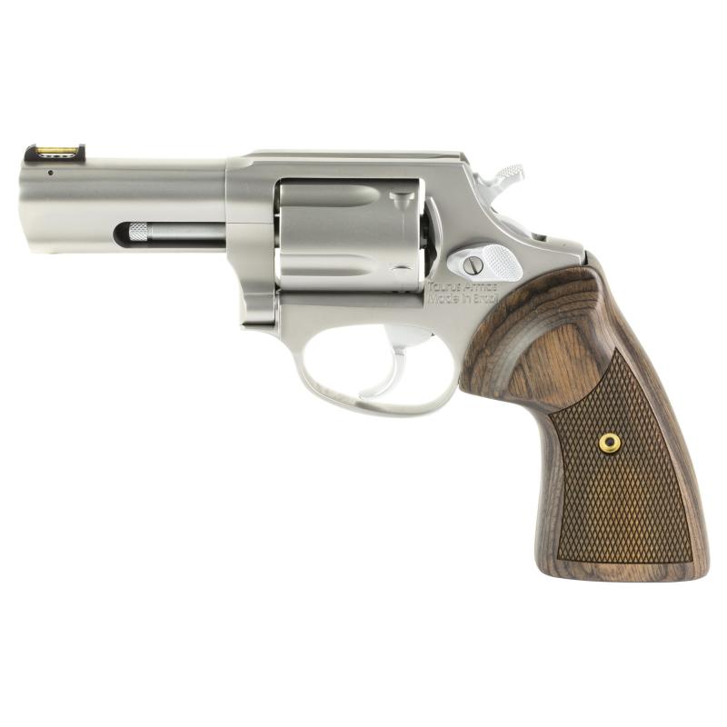 605, Executive Grade, Double Action/Single Action, Steel Frame Revolver, 357 Magnum/9MM, 3" Barrel, Silver, Wood Grips, Brass Rod Front Sight, 7 Rounds 2-605EX39
