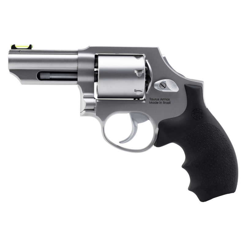 66 Combat, Double Action Only, Medium Frame Revolver, 357 Magnum, 3" Barrel, Stainless Steel Finish, Silver, Hogue Grip, Fixed Rear and Fiber Optic Fron Sights, Thumb Safety, 7 Rounds 2-66039C-HG
